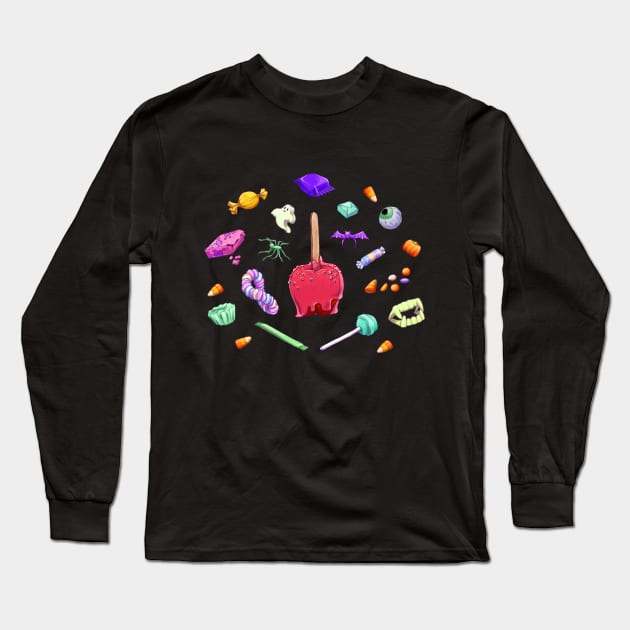 Halloween Candy Long Sleeve T-Shirt by SarahWrightArt